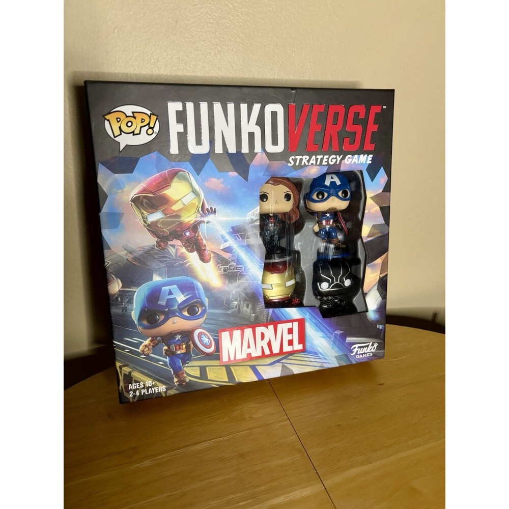Funkoverse Strategy Game: Marvel #100 4-Pack Iron Man Captain Amer Black Panther